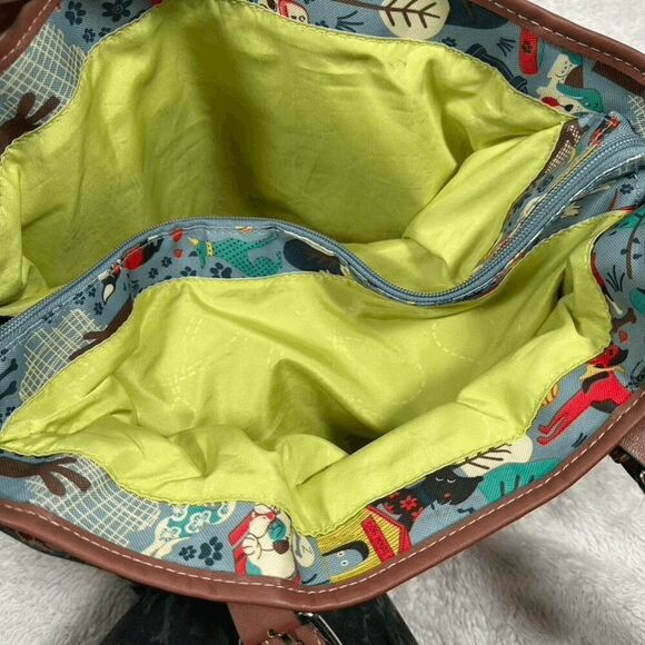 Lily Bloom Canvas Shoulder Bag Doggy Print Who Let the Dogs Out Handbag Tote - Picture 6 of 9